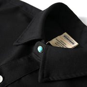 Black retro casual shirt collar close-up detail