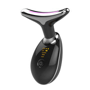 Black neck beauty massager with 7-color LED light therapy
