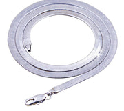 Full view of stainless steel snake chain necklace with lobster clasp smooth minimalist design