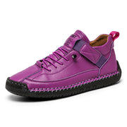 Women’s purple hand-stitched casual comfort walking shoes
