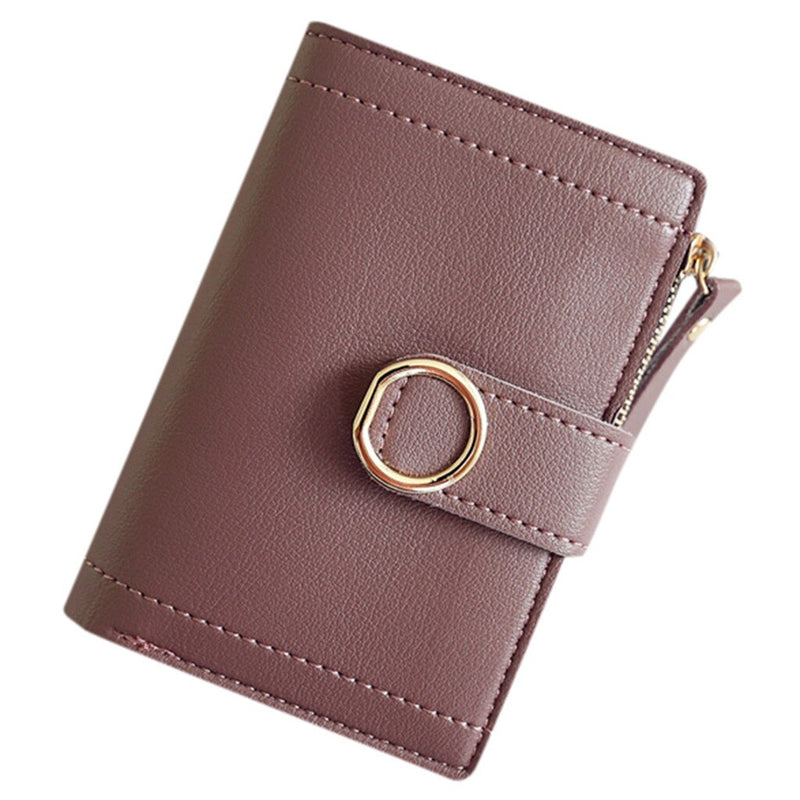 Lavender women's mini coin purse wallet with elegant minimalist design.
